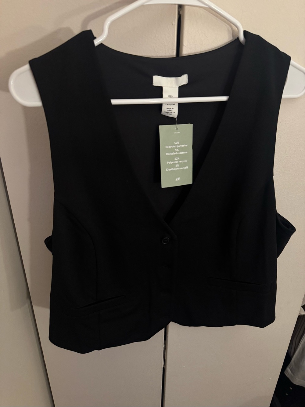 H&M Black Sleeveless Vest with Button Front